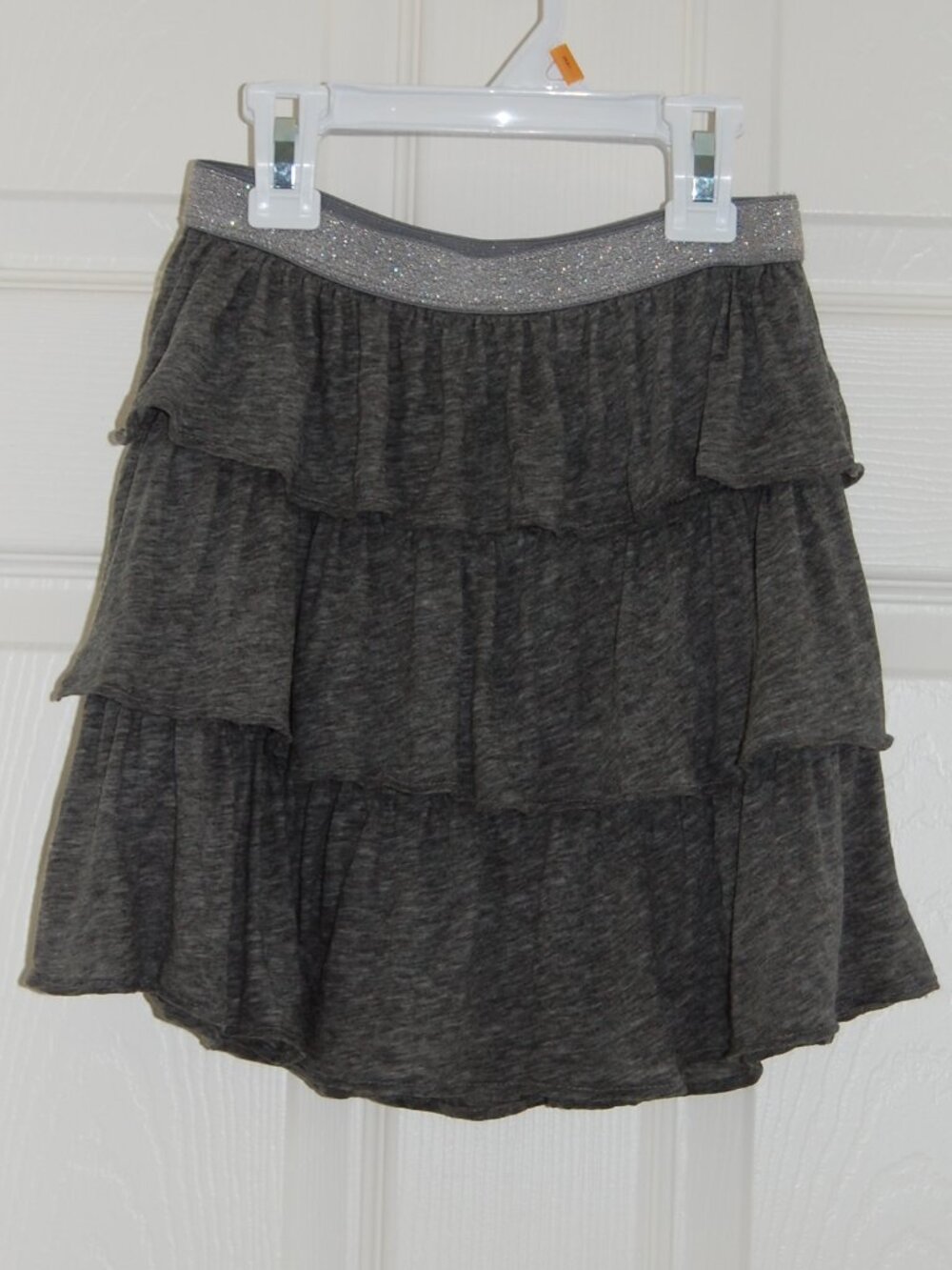 GAP Girls Size S (6-7) Ruffle Flare Skirt, Heather Gray